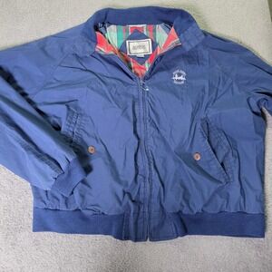 Aureus‎ Mens XX-Large Harrington Jacket Navy Blue Plaid Lined Golf Windbreaker